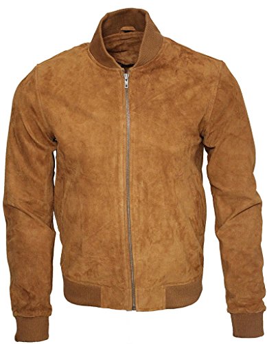 Infinity Männer Bräunen Ziege Wildleder Bomber Varsity Jacke 5XL Infinity Männer Bräunen Ziege Wildleder Bomber Varsity Jacke 5XL von Infinity