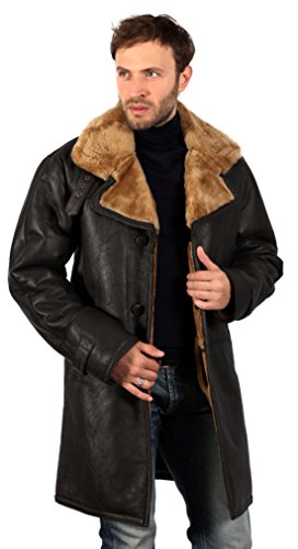 Infinity Männer Braun Lang Echt Shearling Ingwer Schaffell-Leder-Mantel mit Gürtel L Infinity Männer Braun Lang Echt Shearling Ingwer Schaffell-Leder-Mantel mit Gürtel L von Infinity