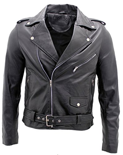 Infinity Männer Leger Brando Beiläufige Schwarz e Bikerjacke aus Leder XS von Infinity