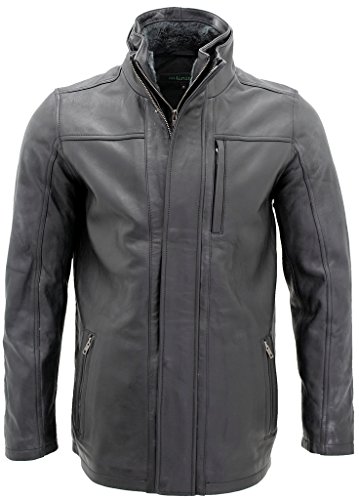 Infinity Männer von mittlerer Länge Klassische Warm Braun Lederjacke XL von Infinity