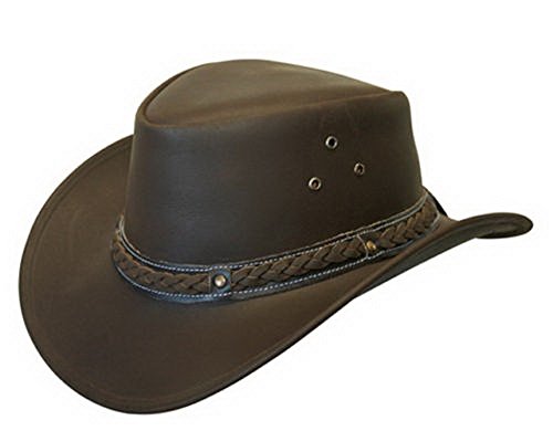 Infinity Unisex Braun Leder Busch Safari Aussie Cowboyhute Stil Klassische Western Outback Hut S von Infinity Leather