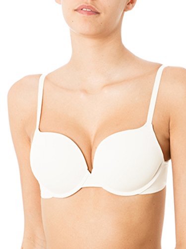 Infiore Super push-up BH softe Microfaser sexy Dekolletee nahtlos unsichtbar (75B, weiß) von Infiore