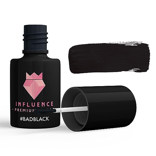 Influence Premium gellac Nail polish glitter pastel matte #BADBLACK von Influence Premium Gellac