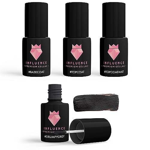 Influence Premium gellac Nail polish glitter pastel matte #GRUMPYGREYSERIE von Influence Premium Gellac