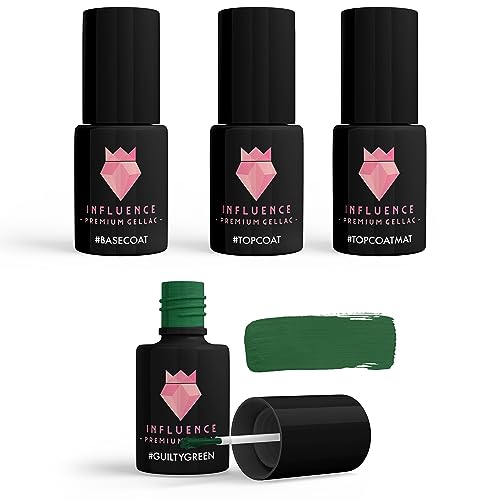 Influence Premium gellac Nail polish glitter pastel matte #GUILTYGREENSERIE von Influence Premium Gellac