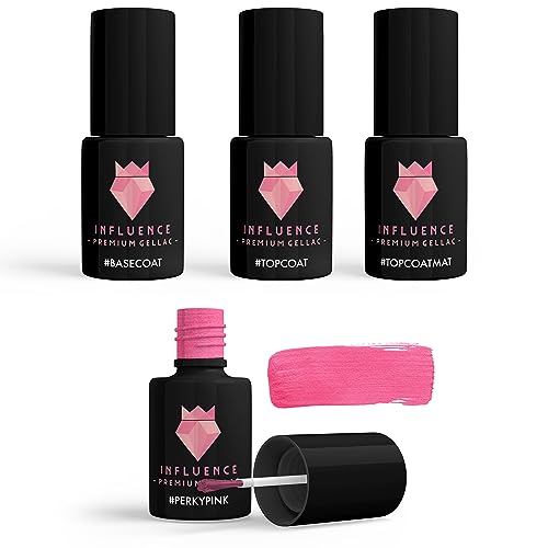 Influence Premium gellac Nail polish glitter pastel matte #PERKYPINKSERIE von Influence Premium Gellac