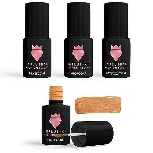 Influence Premium gellac Nail polish glitter pastel matte #ROSEGOLDSERIE von Influence Premium Gellac