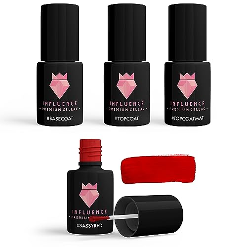 Influence Premium gellac Nail polish glitter pastel matte #SASSYREDSERIE von Influence Premium Gellac