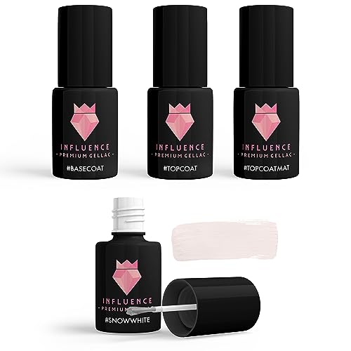 Influence Premium gellac Nail polish glitter pastel matte #SNOWWHITESERIE von Influence Premium Gellac