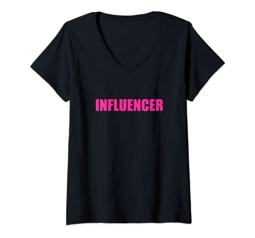 Damen T-Shirt Influencer, Pink T-Shirt mit V-Ausschnitt Damen T-Shirt Influencer, Pink T-Shirt mit V-Ausschnitt von Influencer T-Shirt
