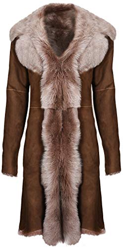 Infnity Leather Damen Braun Damen Echt Toscana Schaffell Leder Wildleder Jacke Trenchcoat M von Infnity Leather