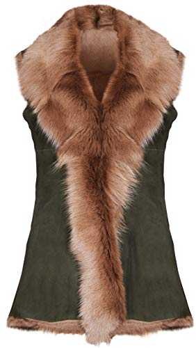 Infnity Leather Damen Grün Damen Weiche Echt Toskana Lammfell Gilet Weste XL von Infnity Leather