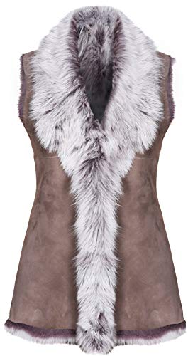 Infnity Leather Damen Taupe Damen Weiche Echt Toskana Lammfell Gilet Weste L von Infnity Leather