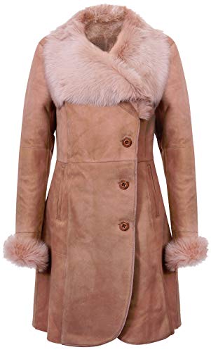 Infnity Leather Damen Warm Beige Merino Lammfellmantel Mit Toscana Kragen M von Infnity Leather