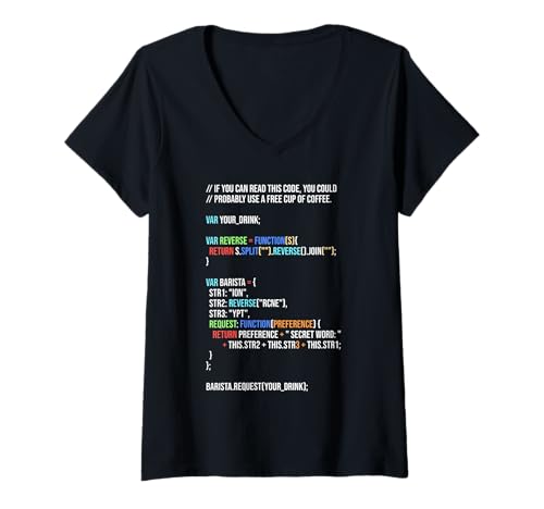 Damen Barista Code Kaffee Programmierer Programmieren Informatik T-Shirt mit V-Ausschnitt Damen Barista Code Kaffee Programmierer Programmieren Informatik T-Shirt mit V-Ausschnitt von Informatik Informationstechnologie Programmierer