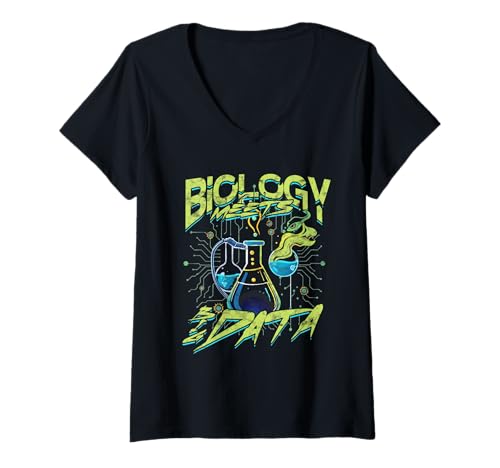 Damen Bioinformatik Analyst Biology Meets Big Data T-Shirt mit V-Ausschnitt Damen Bioinformatik Analyst Biology Meets Big Data T-Shirt mit V-Ausschnitt von Informatik Informationstechnologie Programmierer