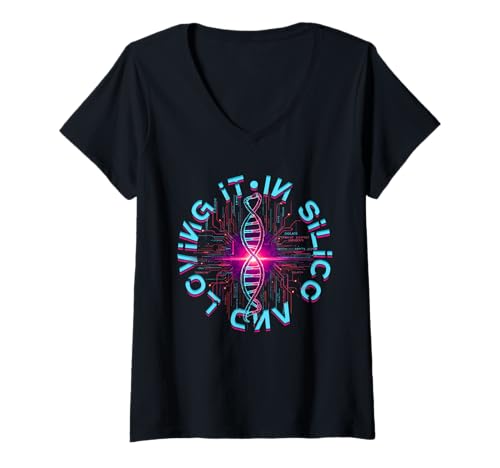 Damen Bioinformatik Analyst In Silico and Loving It T-Shirt mit V-Ausschnitt Damen Bioinformatik Analyst In Silico and Loving It T-Shirt mit V-Ausschnitt von Informatik Informationstechnologie Programmierer