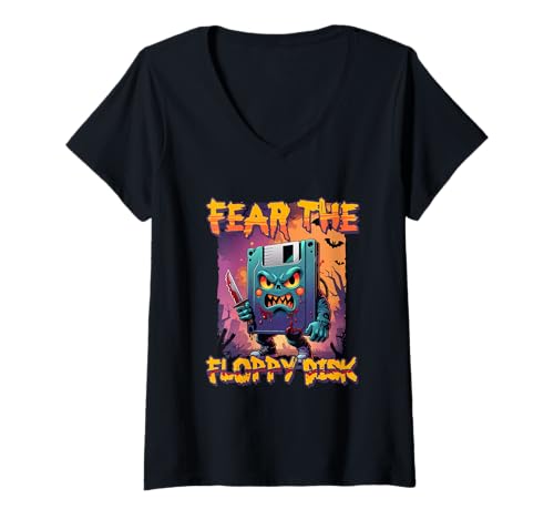 Damen Fear The Floppy Disk Informatiker Programmierer Informatik T-Shirt mit V-Ausschnitt Damen Fear The Floppy Disk Informatiker Programmierer Informatik T-Shirt mit V-Ausschnitt von Informatik Informationstechnologie Programmierer