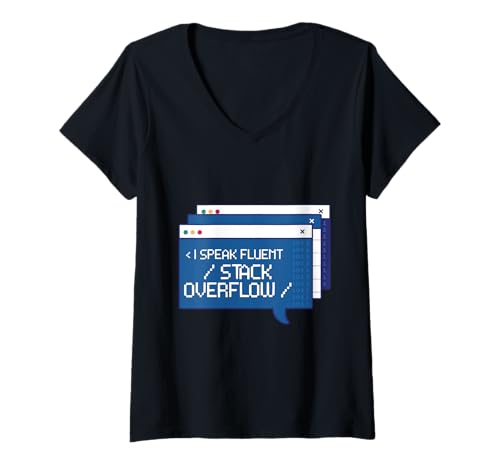 Damen Stack Overflow Informatiker Programmierer T-Shirt mit V-Ausschnitt Damen Stack Overflow Informatiker Programmierer T-Shirt mit V-Ausschnitt von Informatik Informationstechnologie Programmierer