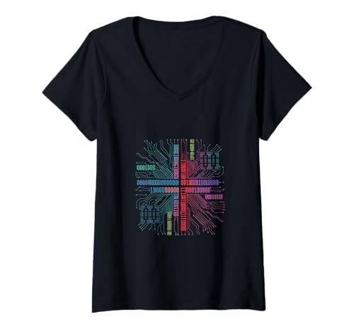 Damen Binär Programmier Software Code - Informatiker T-Shirt mit V-Ausschnitt Damen Binär Programmier Software Code - Informatiker T-Shirt mit V-Ausschnitt von Informatiker Programmierer Entwickler