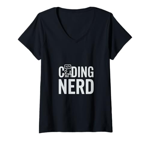 Damen Coding Nerd - Programmierer Softwareentwickler Informatik T-Shirt mit V-Ausschnitt Damen Coding Nerd - Programmierer Softwareentwickler Informatik T-Shirt mit V-Ausschnitt von Informatiker Programmierer Entwickler
