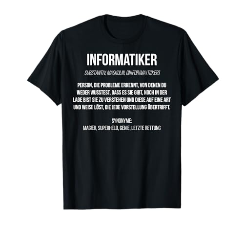 Informatiker Programmierer PC Fan Freak Geschenke | Lustiges Nerd T-Shirt für Männer - Schwarz, S von Informatiker Programmierer PC Fan Freak Geschenke