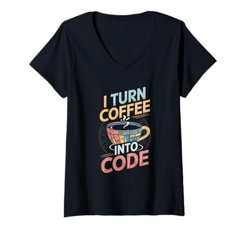 Damen I turn coffee into code - Informatiker Programmierer T-Shirt mit V-Ausschnitt Damen I turn coffee into code - Informatiker Programmierer T-Shirt mit V-Ausschnitt von Informatiker Programmierer Software Entwickler