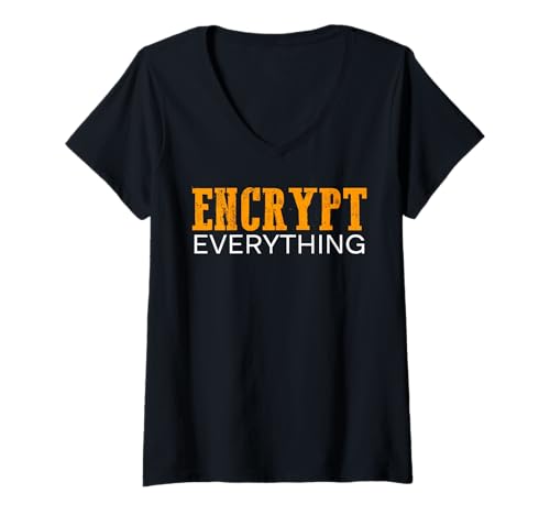 Damen Verschlüsselung Datenschutz Cyber Sicherheit T-Shirt mit V-Ausschnitt Damen Verschlüsselung Datenschutz Cyber Sicherheit T-Shirt mit V-Ausschnitt von Informationssicherheit und Technologiefreunde