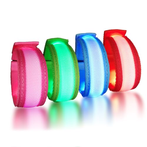 Infreecs 4 Stück Leuchtarmbänder Kinder, LED Armband- 3 Lichtmodi, Leuchtband Joggen Glühen Blinkende Armbänder, Leuchtarmband Glühen in der Dunklen Partyzubehör für Konzerte, Sport, Partys, Nacht Infreecs 4 Stück Leuchtarmbänder Kinder, LED Armband- 3 Lichtmodi, Leuchtband Joggen Glühen Blinkende Armbänder, Leuchtarmband Glühen in der Dunklen Partyzubehör für Konzerte, Sport, Partys, Nacht von Infreecs
