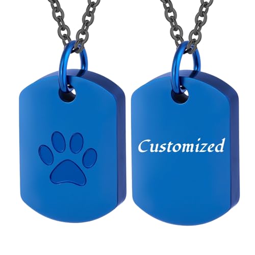 InfuMemo Personalisierbare Urnen-Halsketten – Hundemarken, Haustier-Gedenkurnen-Halskette, Hundemarke, Pfotenabdruck, Einäscherungsschmuck, Anhänger für geliebte Hunde und Katzen, personalisierte InfuMemo Personalisierbare Urnen-Halsketten – Hundemarken, Haustier-Gedenkurnen-Halskette, Hundemarke, Pfotenabdruck, Einäscherungsschmuck, Anhänger für geliebte Hunde und Katzen, personalisierte von InfuMemo