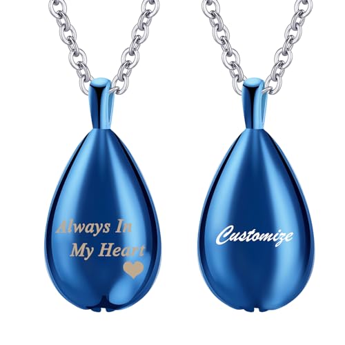 InfuMemo Personalisierbare Urnen-Halsketten – Tropfenförmiger Einäscherungsschmuck für Asche, Anhänger, Andenken, personalisierte Halsketten, gravierte Namen, Schmuck, Edelstahl InfuMemo Personalisierbare Urnen-Halsketten – Tropfenförmiger Einäscherungsschmuck für Asche, Anhänger, Andenken, personalisierte Halsketten, gravierte Namen, Schmuck, Edelstahl von InfuMemo