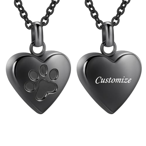 InfuMemo Personalisierbarer Schmuck für die Feuerbestattung – Haustier-Herz-Urnen-Schmuck für Asche für Hunde/Katze, Pfotenabdruck, Haustier-Herz-Urnen-Halskette, personalisierte Halsketten, gravierte InfuMemo Personalisierbarer Schmuck für die Feuerbestattung – Haustier-Herz-Urnen-Schmuck für Asche für Hunde/Katze, Pfotenabdruck, Haustier-Herz-Urnen-Halskette, personalisierte Halsketten, gravierte von InfuMemo