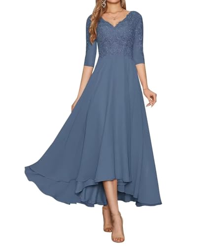Damen Lange Mutter der Braut Kleid Spitze A Linie Brautjungfernkleider V-Ausschnitt Chiffon formell Partykleid Damen Lange Mutter der Braut Kleid Spitze A Linie Brautjungfernkleider V-Ausschnitt Chiffon formell Partykleid von Infuness