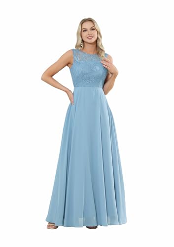 Infuness Damen Abendkleid Lang Spitzen Chiffon Brautjungfernkleid Ärmellos Neckholder Elegant Ballkleider Infuness Damen Abendkleid Lang Spitzen Chiffon Brautjungfernkleid Ärmellos Neckholder Elegant Ballkleider von Infuness