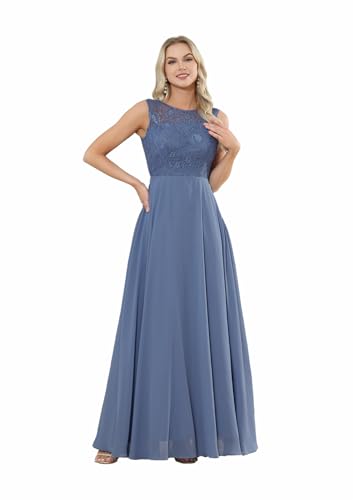 Infuness Damen Abendkleid Lang Spitzen Chiffon Brautjungfernkleid Ärmellos Neckholder Elegant Ballkleider Infuness Damen Abendkleid Lang Spitzen Chiffon Brautjungfernkleid Ärmellos Neckholder Elegant Ballkleider von Infuness