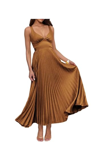 Infuness Damen Abendkleider Lang Falten Elegant Satin A-Linie Brautjungfernkleid Spaghetti Festlich Ballkleid für Hochzeit Infuness Damen Abendkleider Lang Falten Elegant Satin A-Linie Brautjungfernkleid Spaghetti Festlich Ballkleid für Hochzeit von Infuness