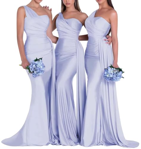 Infuness Damen One Shoulder Meerjungfrau Ballkleid Satin Brautjungfernkleider Lang Bodycon formelle Abendkleider Infuness Damen One Shoulder Meerjungfrau Ballkleid Satin Brautjungfernkleider Lang Bodycon formelle Abendkleider von Infuness