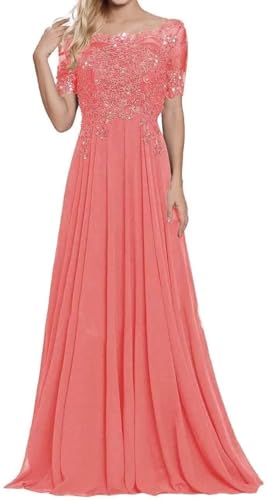 Spitzenapplikationen Kleider für die Brautmutter Lange Formelle Abendkleider aus Chiffon in A-Linie für Frauen von Infuness