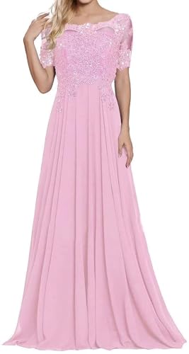 Spitzenapplikationen Kleider für die Brautmutter Lange Formelle Abendkleider aus Chiffon in A-Linie für Frauen von Infuness