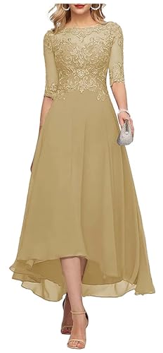 Teelange Kleider für die Brautmutter Ballkleid 3/4-Ärmel Formelle Abendkleider aus Chiffon in A-Linie für Frauen von Infuness