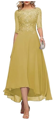 Teelange Kleider für die Brautmutter Ballkleid 3/4-Ärmel Formelle Abendkleider aus Chiffon in A-Linie für Frauen von Infuness