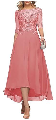 Teelange Kleider für die Brautmutter Ballkleid 3/4-Ärmel Formelle Abendkleider aus Chiffon in A-Linie für Frauen von Infuness