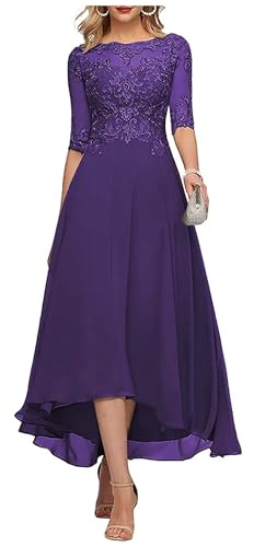 Teelange Kleider für die Brautmutter Ballkleid 3/4-Ärmel Formelle Abendkleider aus Chiffon in A-Linie für Frauen von Infuness