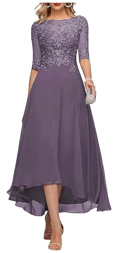 Teelange Kleider für die Brautmutter Ballkleid 3/4-Ärmel Formelle Abendkleider aus Chiffon in A-Linie für Frauen von Infuness