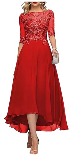 Teelange Kleider für die Brautmutter Ballkleid 3/4-Ärmel Formelle Abendkleider aus Chiffon in A-Linie für Frauen von Infuness