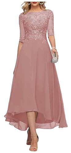 Teelange Kleider für die Brautmutter Ballkleid 3/4-Ärmel Formelle Abendkleider aus Chiffon in A-Linie für Frauen von Infuness
