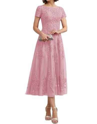 Teelange Tüll für die Brautmutter Ballkleid Spitzenapplikationen Formelle Abendkleider mit Ärmeln A-Linie Abendkleider Elegant für Hochzeit Teelange Tüll für die Brautmutter Ballkleid Spitzenapplikationen Formelle Abendkleider mit Ärmeln A-Linie Abendkleider Elegant für Hochzeit von Infuness