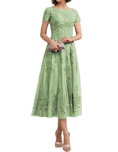 Teelange Tüll für die Brautmutter Ballkleid Spitzenapplikationen Formelle Abendkleider mit Ärmeln A-Linie Abendkleider Elegant für Hochzeit Teelange Tüll für die Brautmutter Ballkleid Spitzenapplikationen Formelle Abendkleider mit Ärmeln A-Linie Abendkleider Elegant für Hochzeit von Infuness