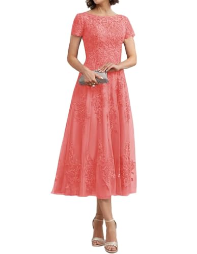 Teelange Tüll für die Brautmutter Ballkleid Spitzenapplikationen Formelle Abendkleider mit Ärmeln A-Linie Abendkleider Elegant für Hochzeit Teelange Tüll für die Brautmutter Ballkleid Spitzenapplikationen Formelle Abendkleider mit Ärmeln A-Linie Abendkleider Elegant für Hochzeit von Infuness