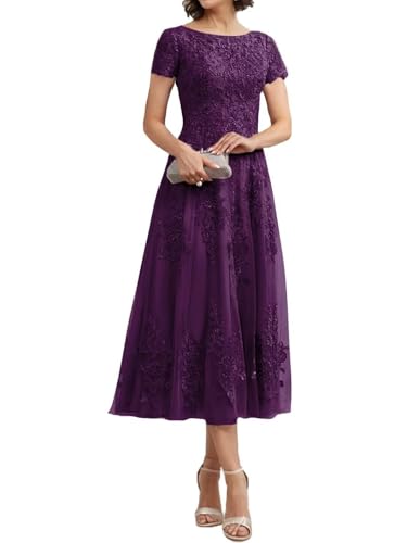 Teelange Tüll für die Brautmutter Ballkleid Spitzenapplikationen Formelle Abendkleider mit Ärmeln A-Linie Abendkleider Elegant für Hochzeit Teelange Tüll für die Brautmutter Ballkleid Spitzenapplikationen Formelle Abendkleider mit Ärmeln A-Linie Abendkleider Elegant für Hochzeit von Infuness